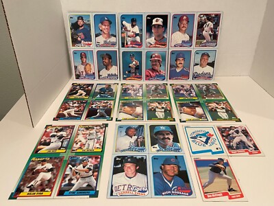 1989 1990 Topps Box Bottom Uncut Ryan, Ripken, Schmidt & More Plus Beckett Cards