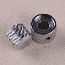 Chrome Electric Guitar Volume Tone Control Knob Dual Knurled Concentric New