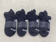 4 Pairs Bombas Honeycomb Ankle Socks Women Size S 4-7 Black