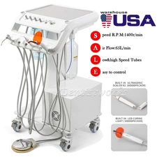 Portable Dental Delivery Unit Cart Mobile with Air Compressor Suction Treatment