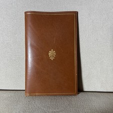 VTG Leather School Florence Italy Passport Wallet Card Organizer Brown Leather