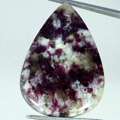 23.10Cts. 100% Natural Ruby Quartz Pear Cabochon Gemstone 22X31X4MM