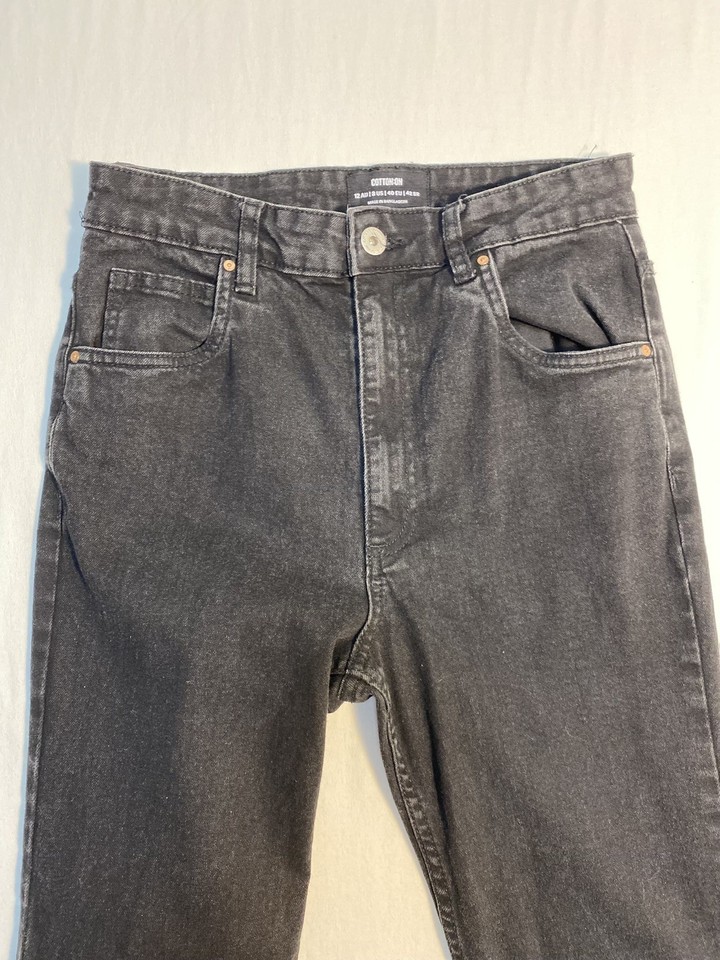 Cotton On Original Flare Jeans Black  12 High Rise Mid Wash Stretch Y2K Stretch