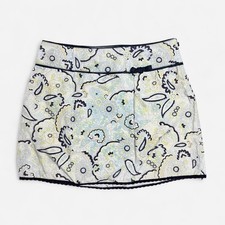 The Limited Vintage Y2K Preppy Coquette Paisley Mini Skirt Blue Yellow Size 4