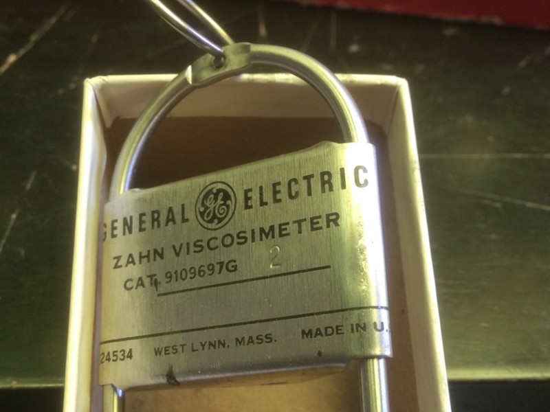 Vintage General Electric Zahn Viscosimeter with Box and Instructions Made in USA