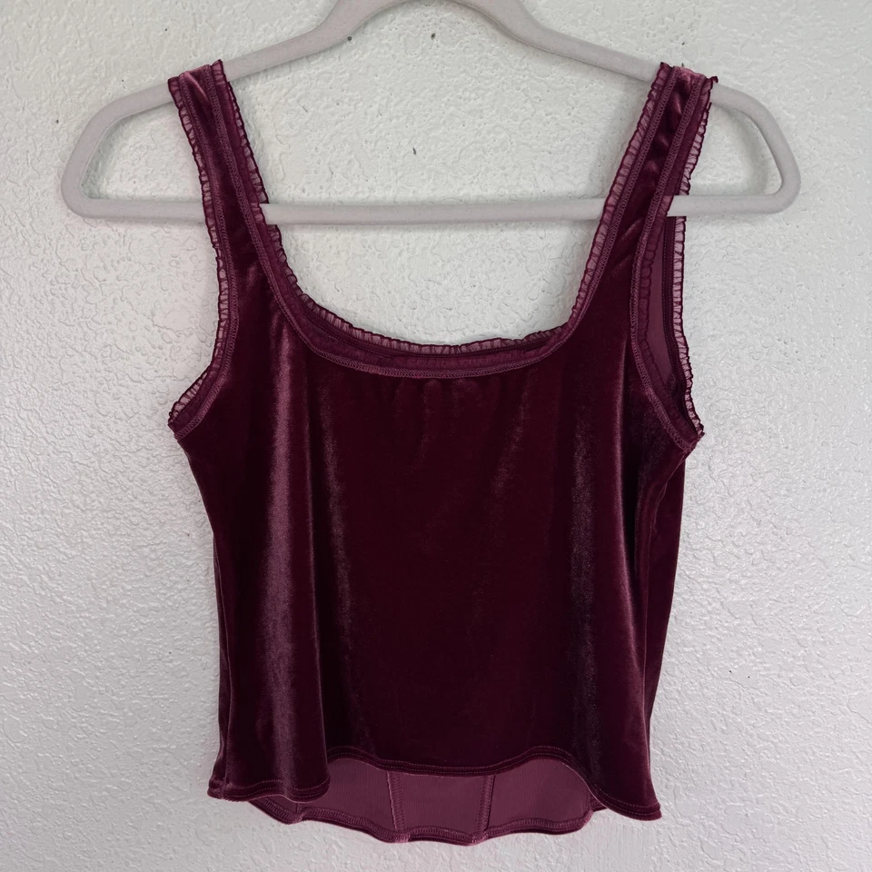 Camiseta sin mangas Y2K para mujer mediana de terciopelo sin mangas Camisola Cami Corsé Estilo Suave Arianne Foto 2 de 4