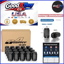 20pcs Black M12x1.5 Lug Nuts Cone Seat Alloy Steel Car Wheel Fasteners