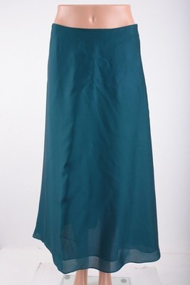 Massimo Dutti Womens Midi Satin Skirt Green EU 38 US 6 Viscose 5233/501 NWT
