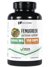 Healthfare Fenugreek Supplement Capsules, 6000mg | 150 Veg Capsules