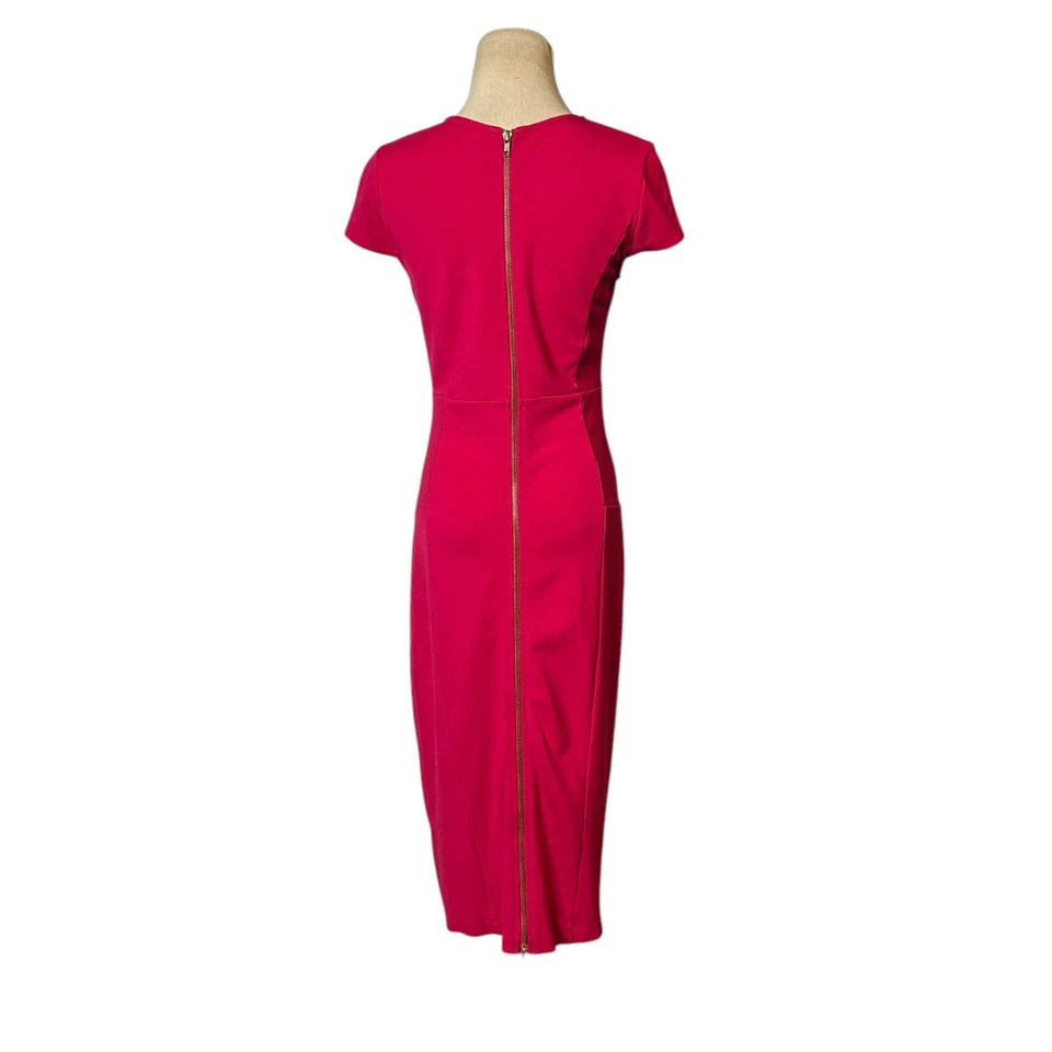 Felicity & Coco pink cap sleeves sheath midi dress size Small - Image 2 of 4