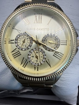 Vince Camuto Chronograph 43mm Gold Dial Gold Steel Men's Watch VC/1116CHGP