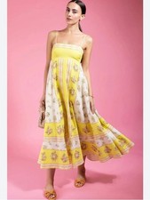 AL MAIS CATALINA MIDI DRESS in Lemon Sz AUS 8/ US 4
