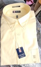 Chaps Men's L Wrinkle Free Dress Shirt Regular Point Button Collar  Yellow NWT