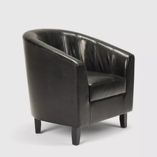 Poltrona design classico a pozzetto in similpelle per salotto ufficio sala attes