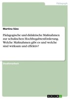 Martina SüSs | PäDagogische Und Didaktische MaßNahmen Zur Schulischen...