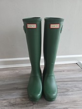 Image of Hunter Original Tall Women's Wellington Boots - Dark Green - Size UK 6- New