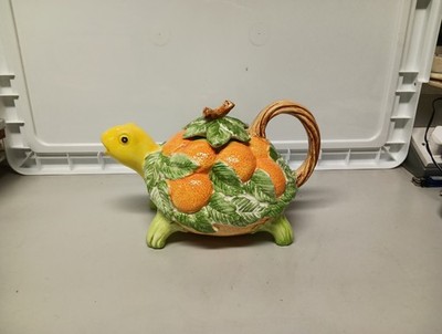 Fitz and Floyd Turtle Teekanne: 1986! Frühes Jahr Vintage Sammlerstück