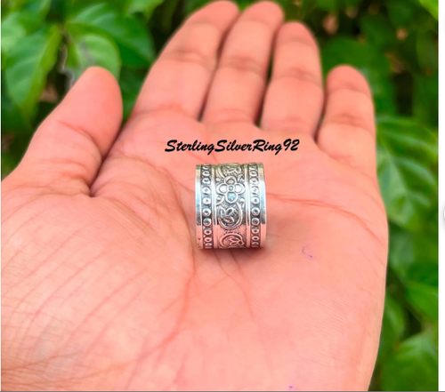 925 Sterling Silver Ring~ Silver Designer Ring~ Silver Band Ring~ Hamme All Size - Picture 4 of 12