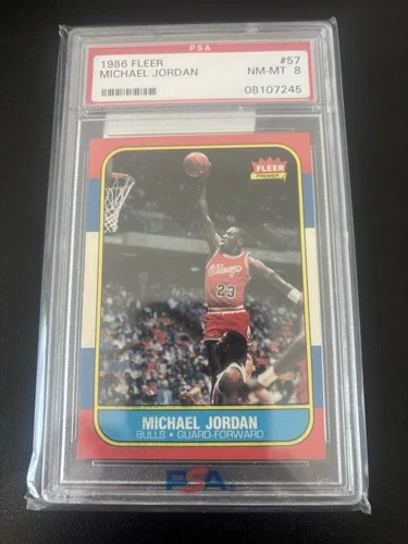 1986-87 Fleer - Michael Jordan #57 (RC) PSA 8