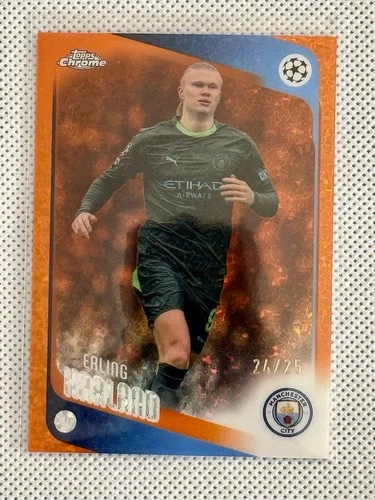 Topps Chrome UEFA Champions 2026 Erling Haaland Orange Sparkle #181 Man City /25