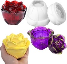 Resin Jar Molds with Lid, Rose Flower 1PCS Mold Lid