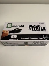Black Nitrile Gloves Powder Free Size Large 1000 Count