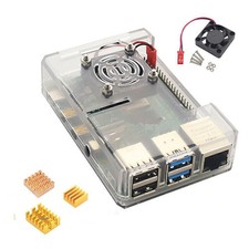 ABS Case Enclosure Kit With Cooling Fan Aluminum Heatsink For Raspberry Pi 4B