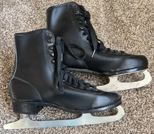 Used SLM Ice Skates Shoes Women's Size 7 Black Leather