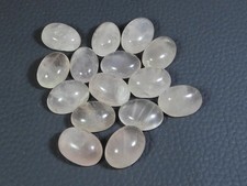 10X14MM Natural Rose Quartz Oval Cabochon Loose Gemstone 15Pcs Lot 100Cts.