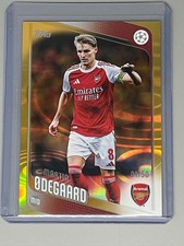 Martin Odegaard 2025-26 Topps UEFA Soccer Gold Raindrops 1/50 Arsenal Norway