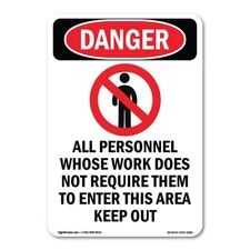 All Personnel Whose ANSI Danger Sign Metal Plastic Decal