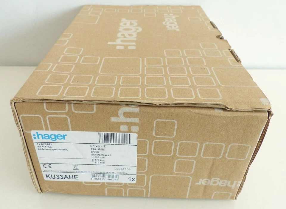 Hager KU33AHE BKE-AZ1 3-Phasig Adapter mit Zusatzraum Abdeckung NEU #34 FL - Bild 1 von 1