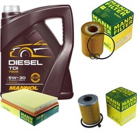 Inspektionspaket 5L Mannol Diesel TDI 5W-30 FüR Opel Meriva Combo Tour 1.7 Dti