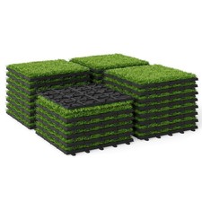 30PCS Interlocking Artificial Grass Tiles 12&rdquo;x12&rdquo; for Patio Balcony Backyard