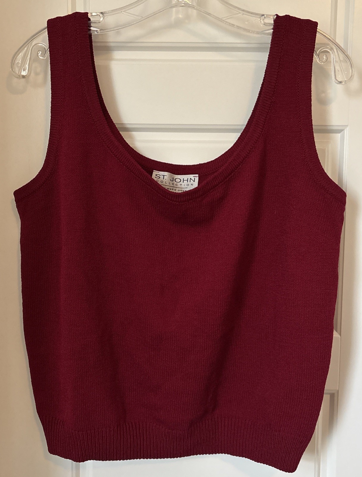 St. John Collection Knit Tank Sweater Vest, Red Size Large