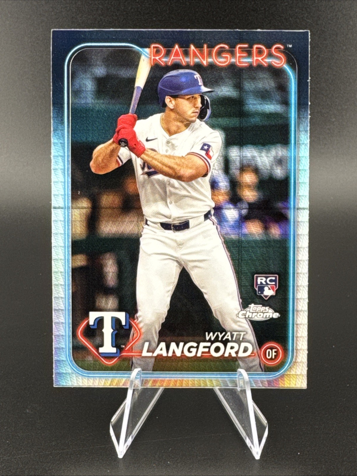 2024 Topps Chrome 122 Wyatt Langford Raywave Refractor RC