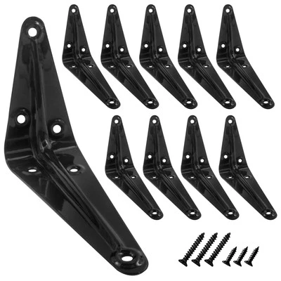 LILALY 10 Pack Shelf Brackets 4 Inch Heavy Duty L for Shelves for Hanging Floating