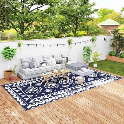 Outdoor Rug 9x18 Waterproof Reversible Patio Mat Large Camping Area