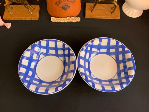 John Tams Blue Criss Cross pattern tableware replacement's, Plates & Bowls 9pcs - Picture 2 of 15