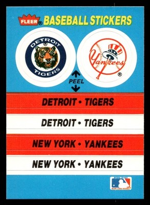 1987  Fleer Detroit Tigers / New York Yankees #NNO