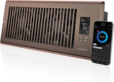 AC Infinity AIRTAP T4 Bronze, Register Booster Fan for 4  x 12  Register Holes, 