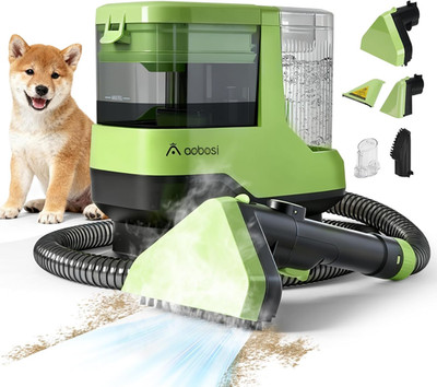 Portable Carpet Cleaner with Smart Voice, 4 Tools for Pets, Car & Home