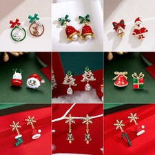 925 Silver Needle Christmas Series Earrings Collection Asymmetric Earrings Gift
