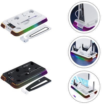 Schlanke Design Vertikale Ladestation für PS5 Slim mit integriertem Lüfter