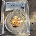 1881 Proof Indian Cent - PCGS PR64RB