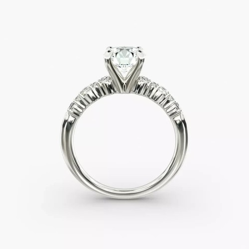 0.96 Ct Round Cut Lab Grown Diamond Women's Wedding Ring Solid 950 Platinum - Picture 2 of 7