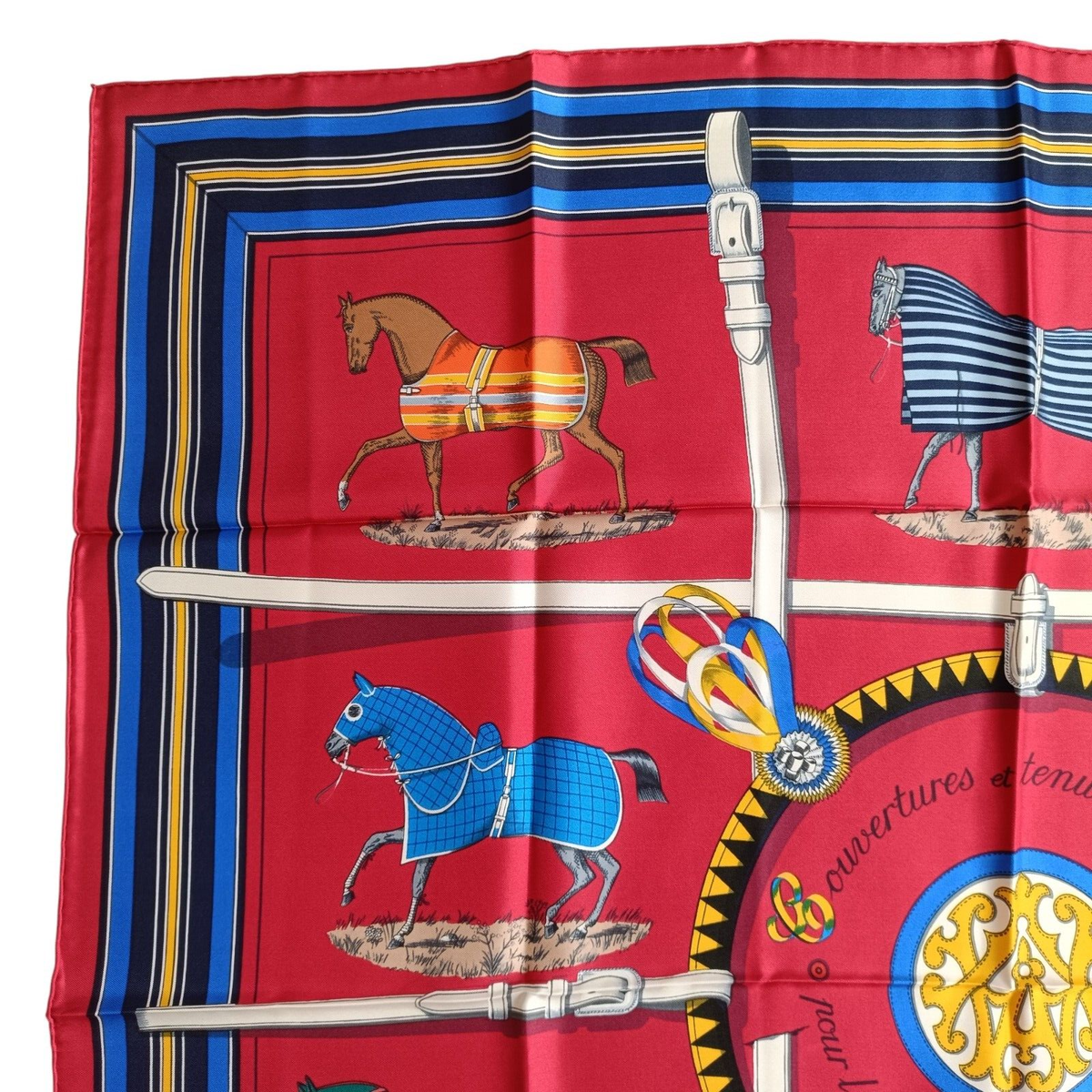 Carré Hermès 90 En Mousseline De Soie - Foulard Vintage, Quelques Défauts (trous, Taches)