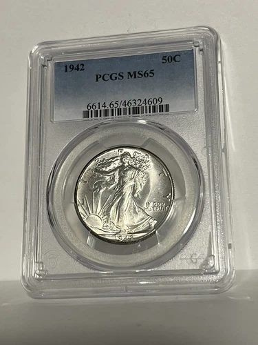 1942 MS65 Walking Liberty Half Dollar - Graded By PCGS - Choice Unc *