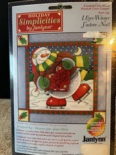 Holiday Simplicities Teddy Bear Counted Cross Stitch Kit by Janlynn New In Pkg