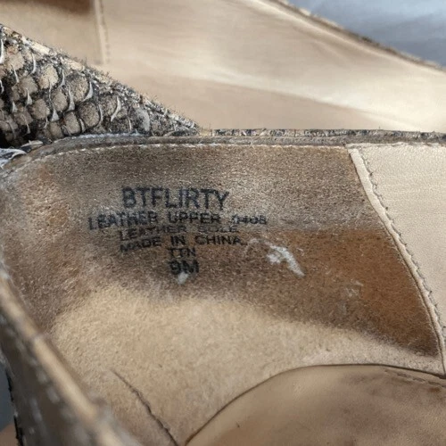 Vintage Boutique 9 Leather Snake Skin Cone Pump Heels Women Size 9M Tan Neutral - Image 2 of 4